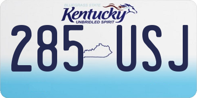 KY license plate 285USJ