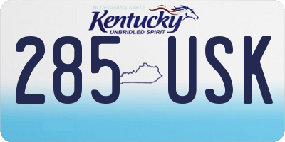 KY license plate 285USK