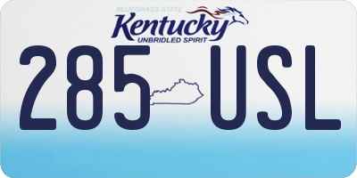 KY license plate 285USL