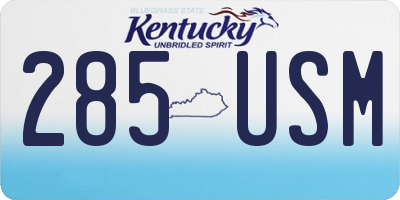 KY license plate 285USM
