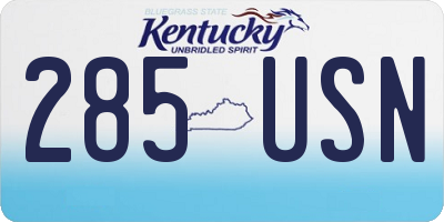 KY license plate 285USN