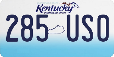 KY license plate 285USO