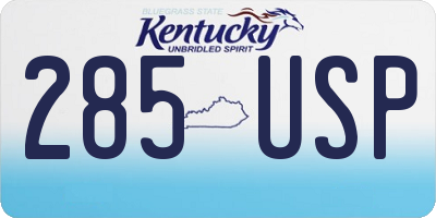 KY license plate 285USP