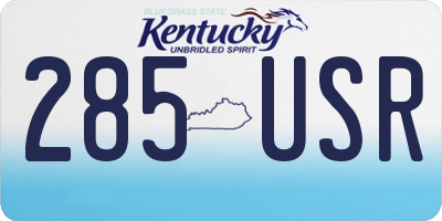 KY license plate 285USR