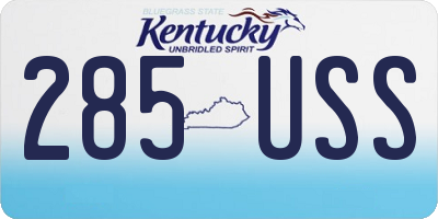 KY license plate 285USS
