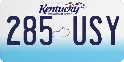 KY license plate 285USY