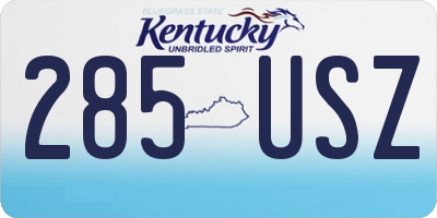 KY license plate 285USZ