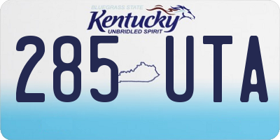 KY license plate 285UTA