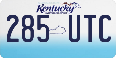 KY license plate 285UTC