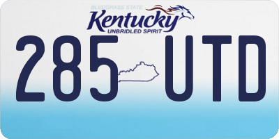 KY license plate 285UTD