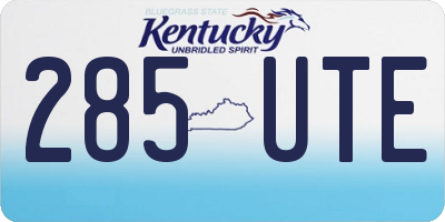 KY license plate 285UTE