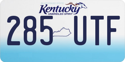 KY license plate 285UTF