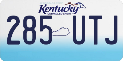 KY license plate 285UTJ