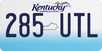 KY license plate 285UTL