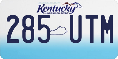 KY license plate 285UTM