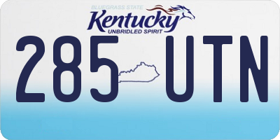 KY license plate 285UTN