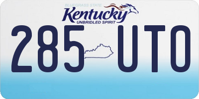 KY license plate 285UTO