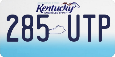 KY license plate 285UTP