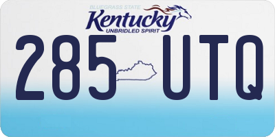 KY license plate 285UTQ