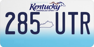 KY license plate 285UTR