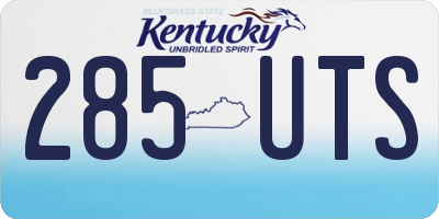 KY license plate 285UTS