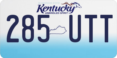 KY license plate 285UTT