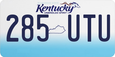KY license plate 285UTU