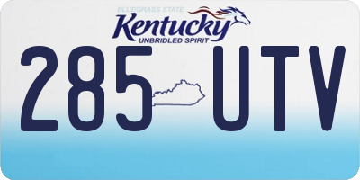 KY license plate 285UTV