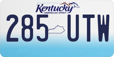 KY license plate 285UTW