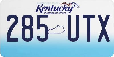 KY license plate 285UTX