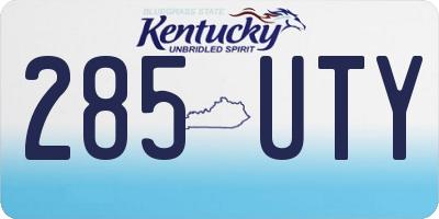KY license plate 285UTY
