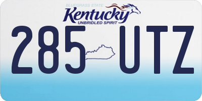KY license plate 285UTZ