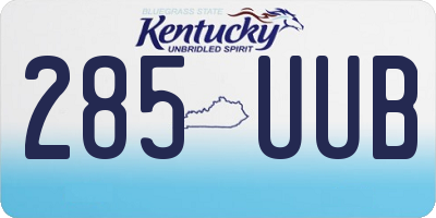 KY license plate 285UUB
