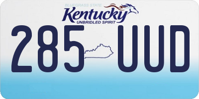 KY license plate 285UUD