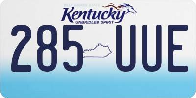 KY license plate 285UUE