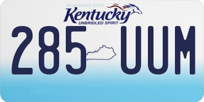 KY license plate 285UUM
