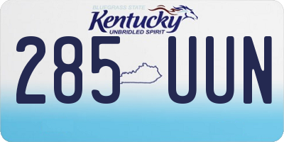 KY license plate 285UUN