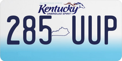 KY license plate 285UUP