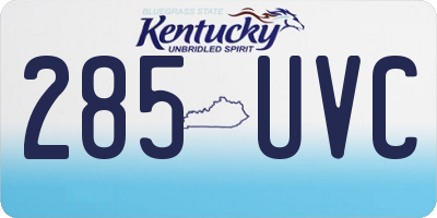 KY license plate 285UVC