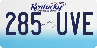 KY license plate 285UVE