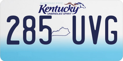 KY license plate 285UVG