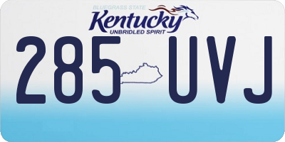 KY license plate 285UVJ