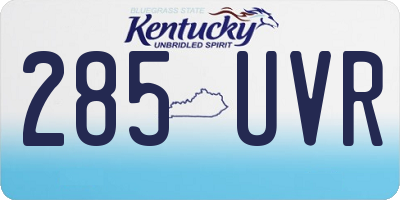 KY license plate 285UVR