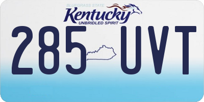 KY license plate 285UVT
