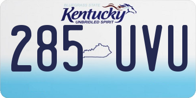 KY license plate 285UVU