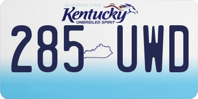 KY license plate 285UWD