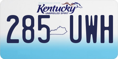 KY license plate 285UWH