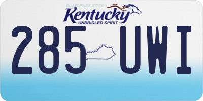 KY license plate 285UWI
