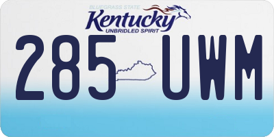 KY license plate 285UWM