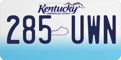 KY license plate 285UWN